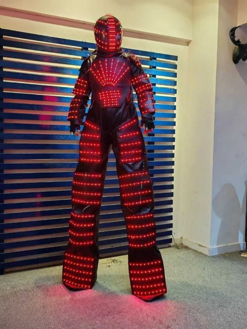LED Robot Stilt Glowing Clothes Suit DJ Bar Party Show Cosplay Costume 7 Colors 07FC0E-D4 - KOEEK