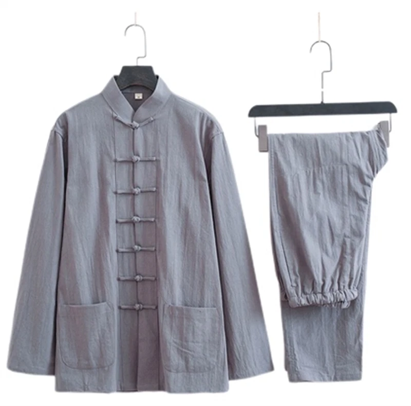 Casual Tang Clothes Tai Chi Uniform Wing Chun Kung fu Suit Soft Cotton Linen # 07FC0E-D4 - KOEEK