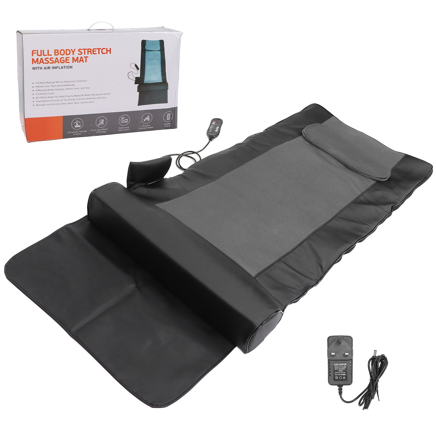 new Electric Massage Cushion Full Vibrating Massager Bed Cushion Pad (Prise UKV) HGF koeek - KOEEK