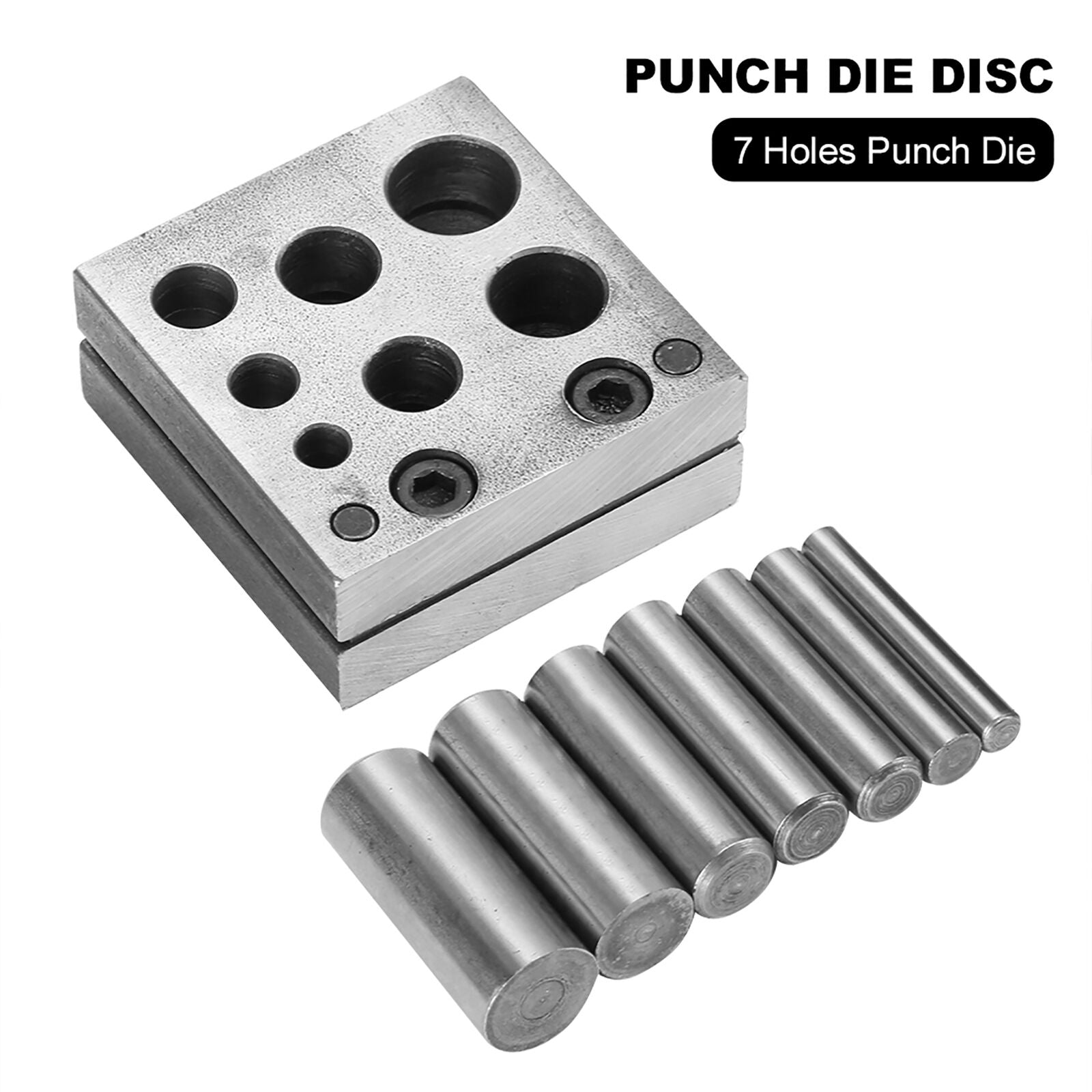 new 7 Holes Punch Die Disc Irregular Alloy Steel Round Punching Cut Jewelry Tool HGF koeek - KOEEK