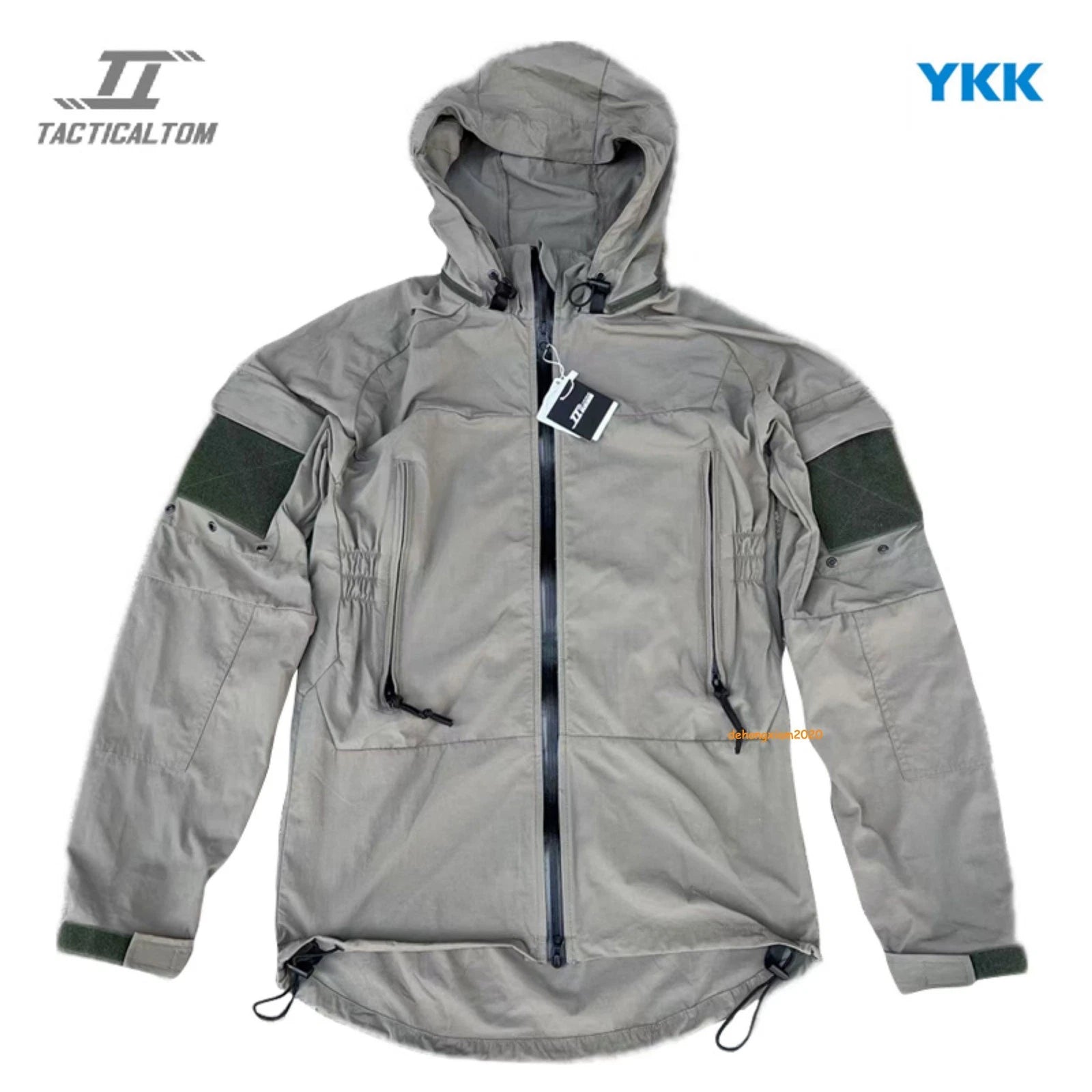 PCU L5 Tactical Nylon SoftShell Zipper Hoodie Coat Hiking Waterproof Gray Jacket 07FC0E-D4 - KOEEK