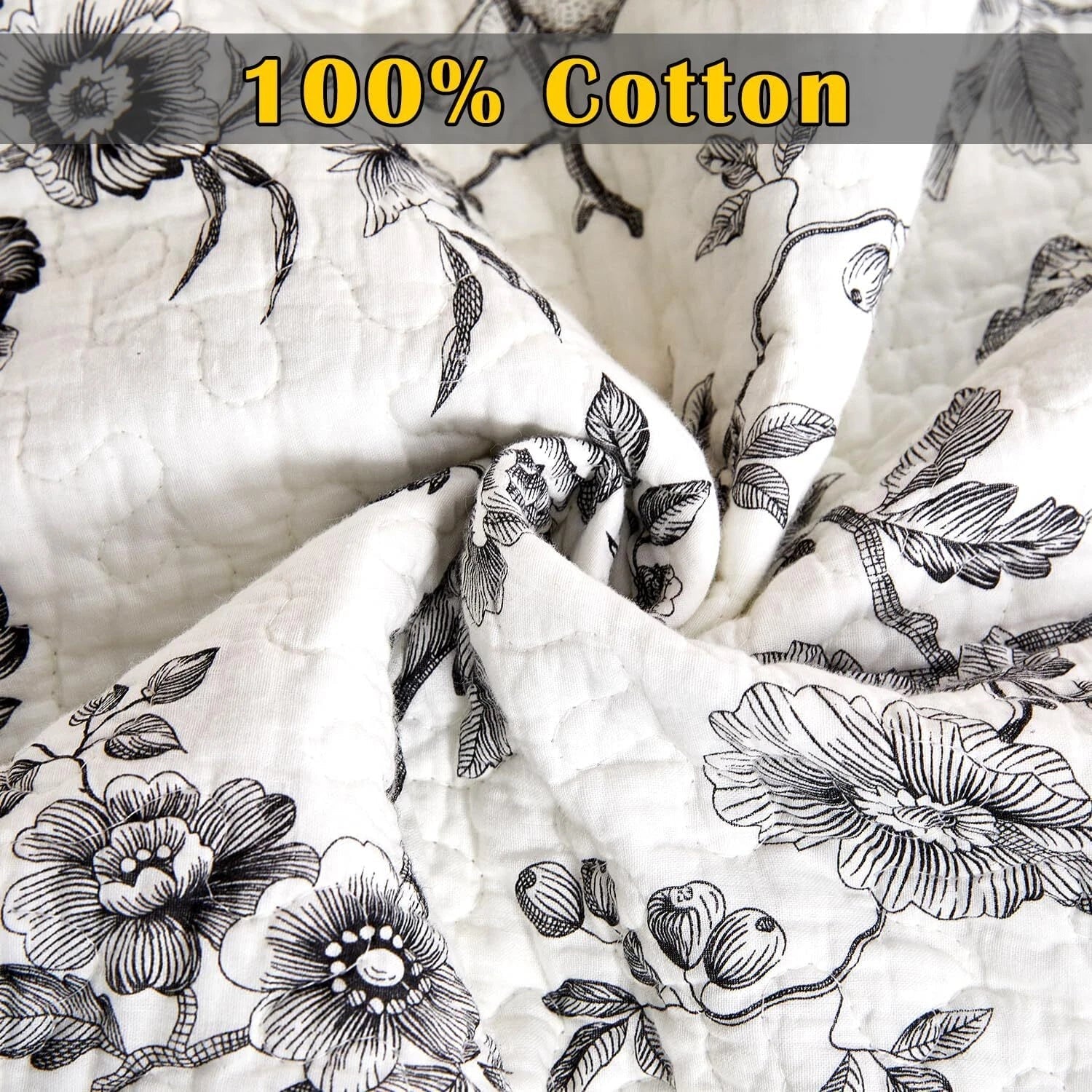 Cotton Queen Size Black Bird Bedding Set Printed Lightweight Duvet Cover 07FC0E-D4 - KOEEK