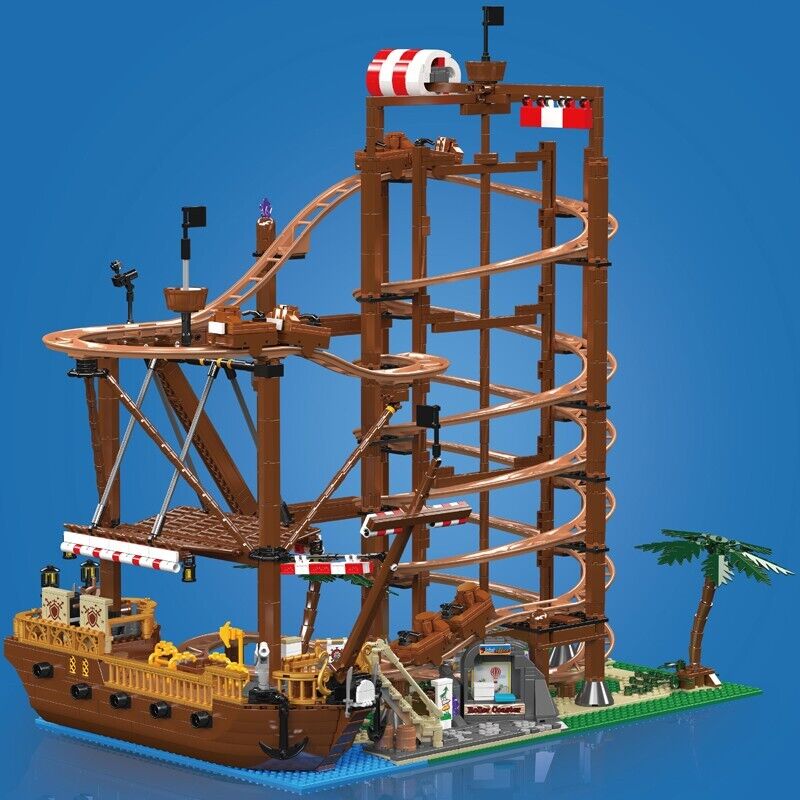 new Mould King 11013 Pirate Ship Roller Coaster Building Block Kid RC Toy 2174Pcs MOULD KING - KOEEK