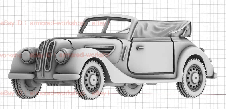 3D Printed 1/72 World War II 328 Convertible Sedan Unpainted 07FC0E-D4 - KOEEK