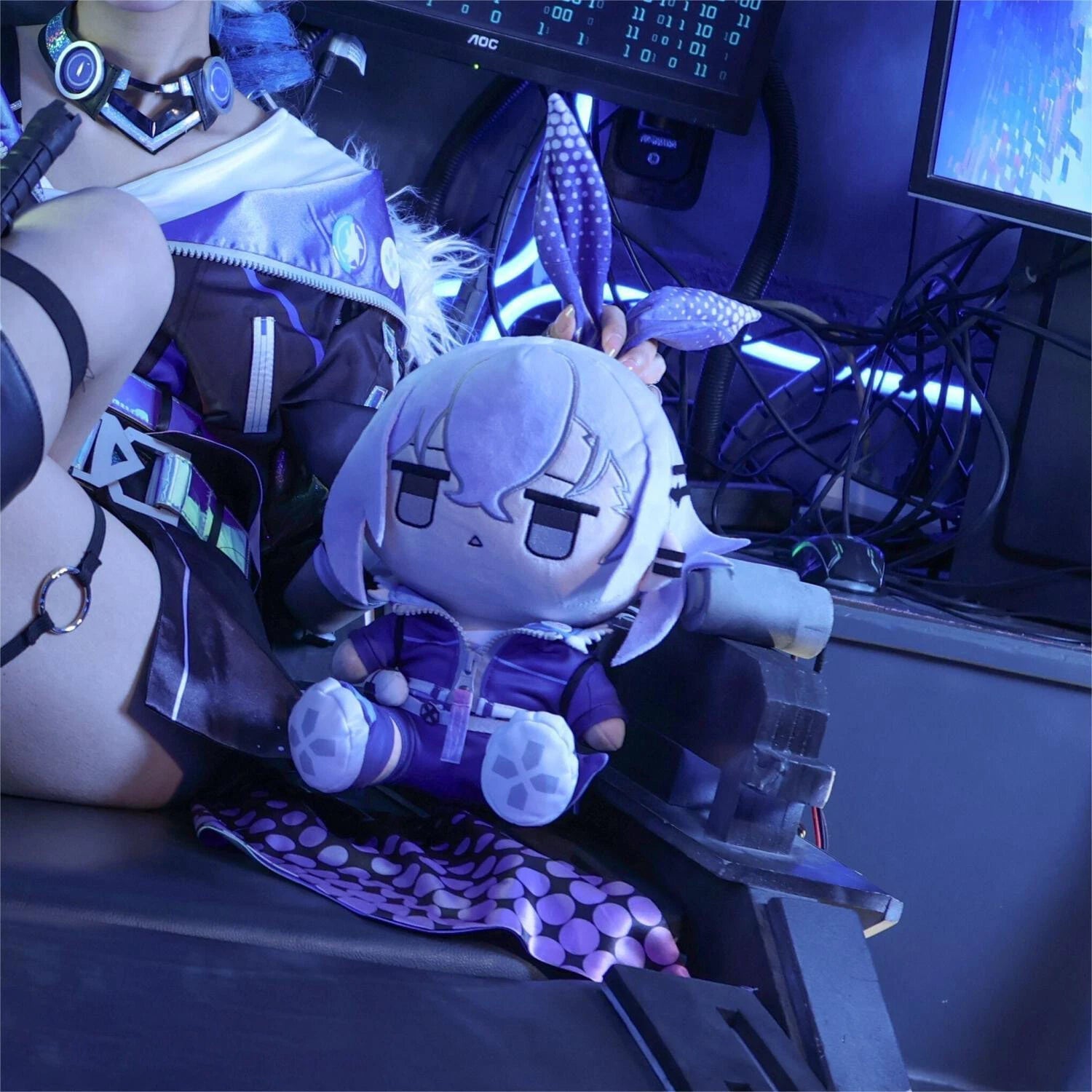 Anime Honkai: Star Rail Silver Wolf Sitting position Plush Toy Throw Pillow Gift 07FC0E-D4 - KOEEK
