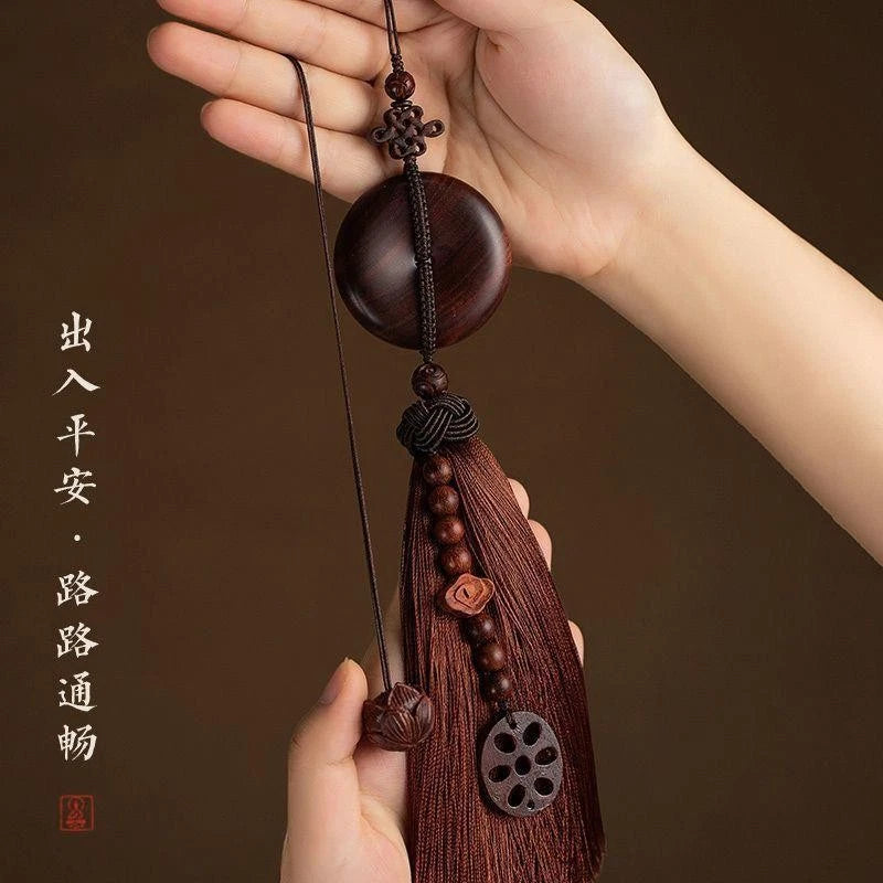 Rosewood Car Charm Buddhist Amulet Car Decor Hanging Ornament 07FC0E-D4 - KOEEK
