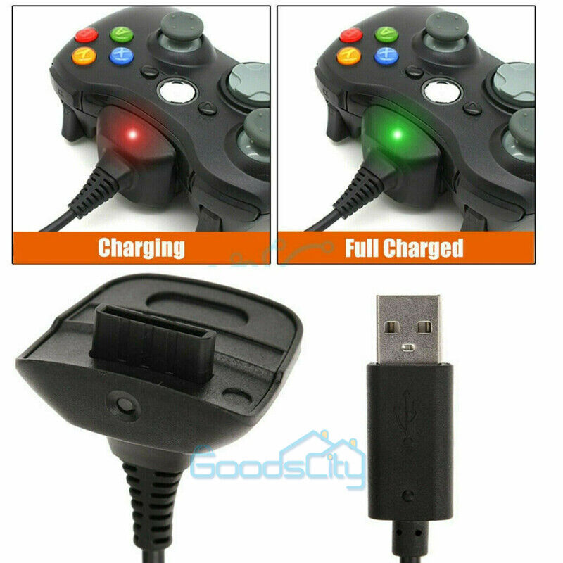 ny 4800mAh genopladelig batteripakke til Xbox 360 USB-controller &amp; opladerkabel