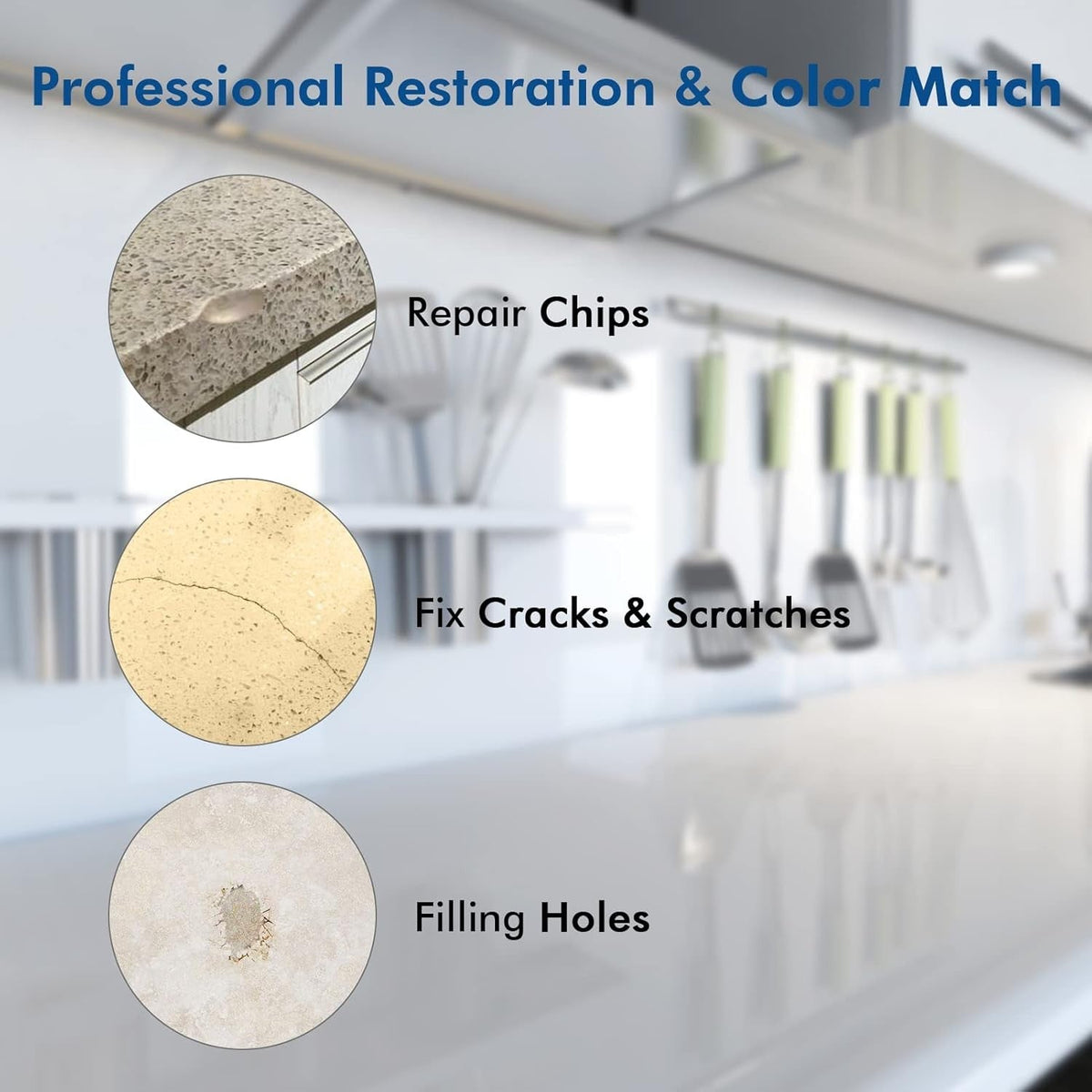 new Granite Repair Kit & Marble (Color Match), Quartz Countertop... 07FC0E-D4 - KOEEK