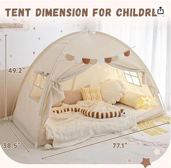 Twin Size Bed Canopy Bed Tents Dream Tent on Bed Privacy Space Blackout Sleeping 07FC0E-D4 - KOEEK