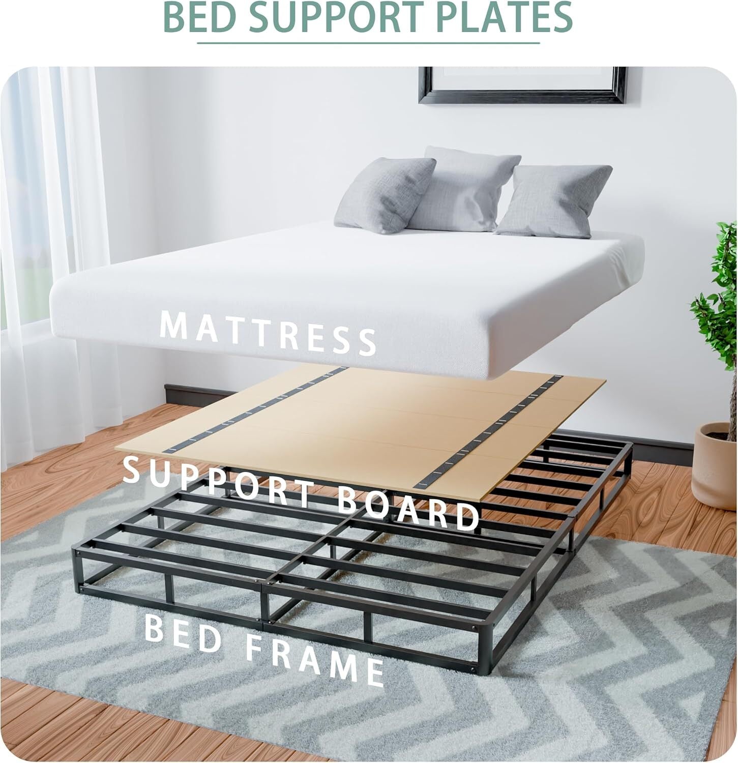 new Imperius Mattress Support Wooden Bunkie Board/Bed Twin- (60x30"), Log