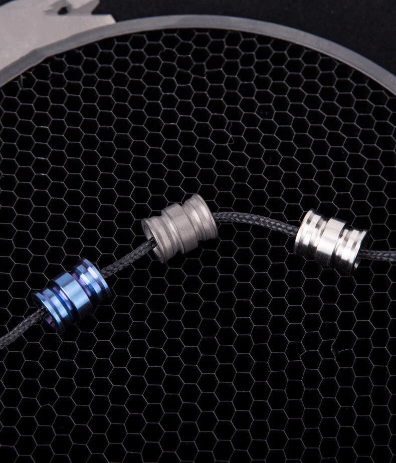 Solid Titanium Bead  EDC Tube Bead for Knife Lanyard Keychain Necklace DIY Beads 07FC0E-D4 - KOEEK