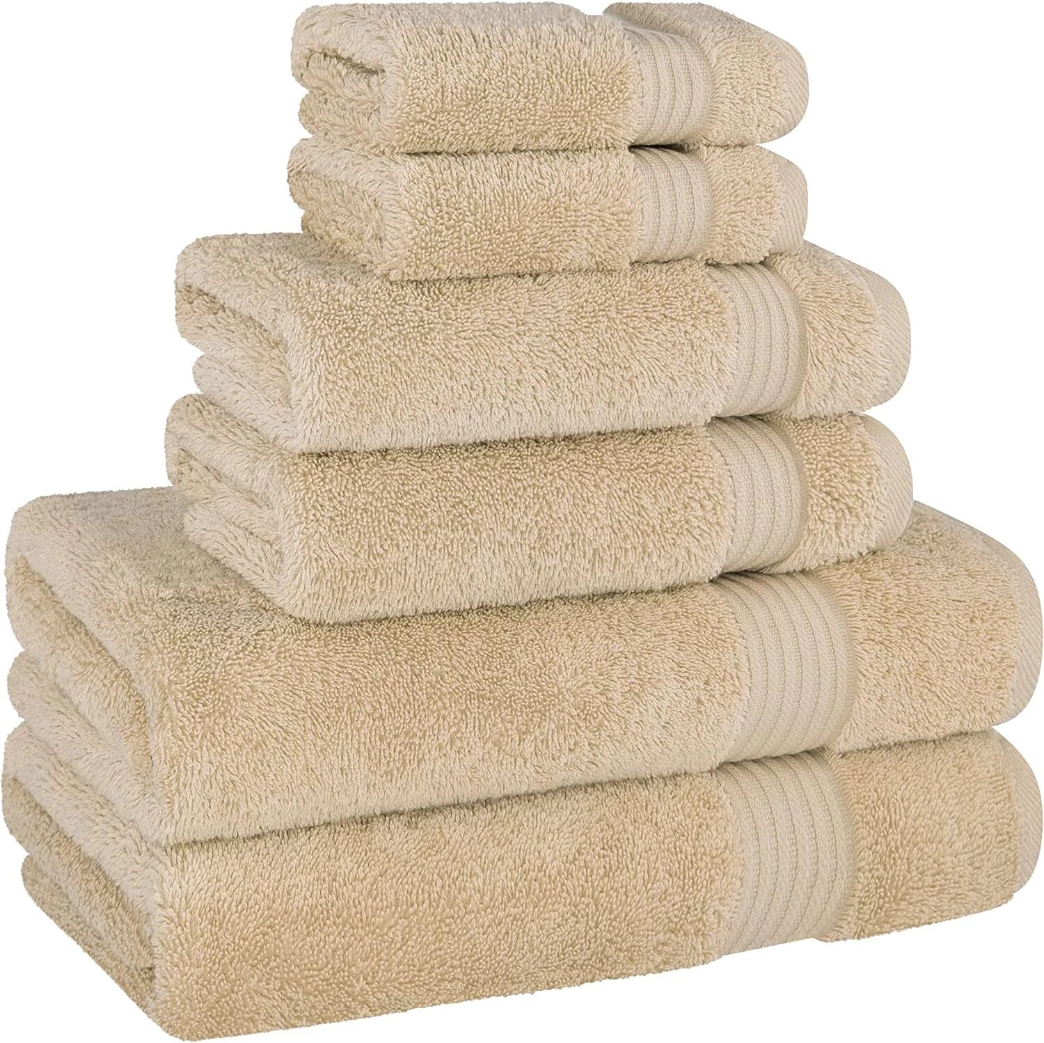 Cotton 6 Piece Bath Towels for Bathroom 07FC0E-D4 - KOEEK