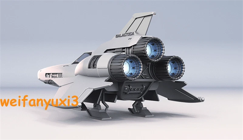1:32 Battlestar Galactica Viper MK II fighter jet Model Kit W/base 3D Printing 07FC0E-D4 - KOEEK