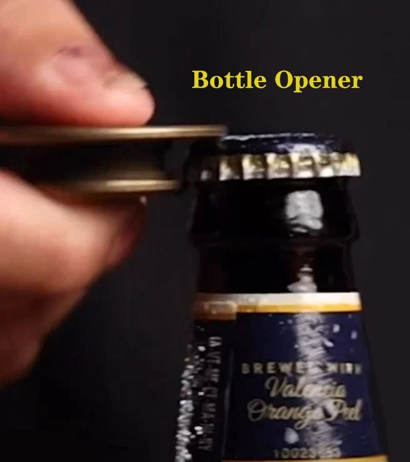 Titanium Alloy Punk Beer Bottle Opener EDC Hand Twisted Fingertip Gyroscope Toys 07FC0E-D4 - KOEEK