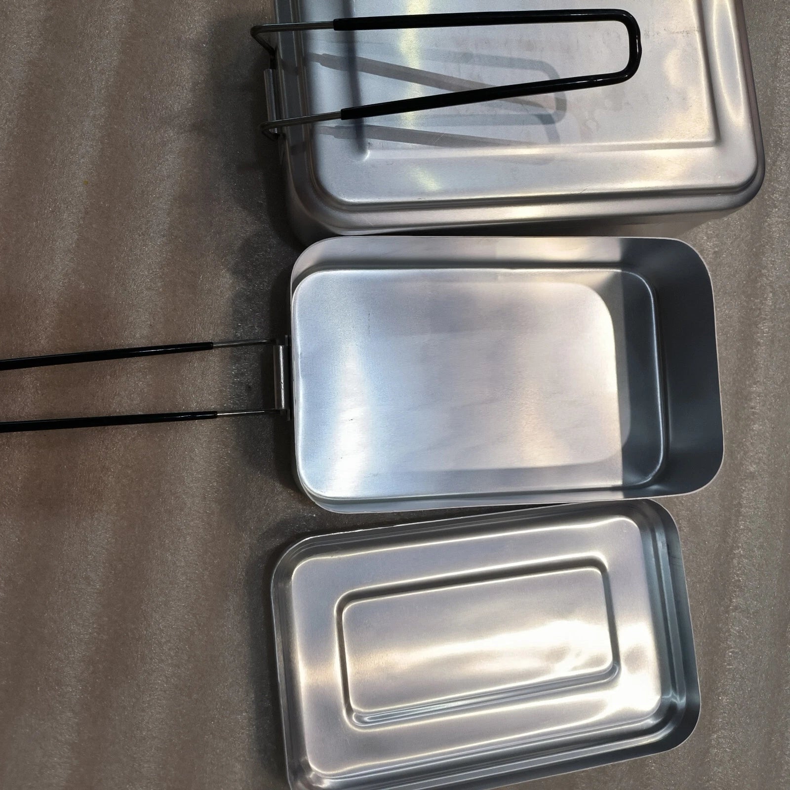 1500ml Retro Pure Aluminum Mess Tin Outdoor Hiking Camping Square Lunch Box 07FC0E-D4 - KOEEK