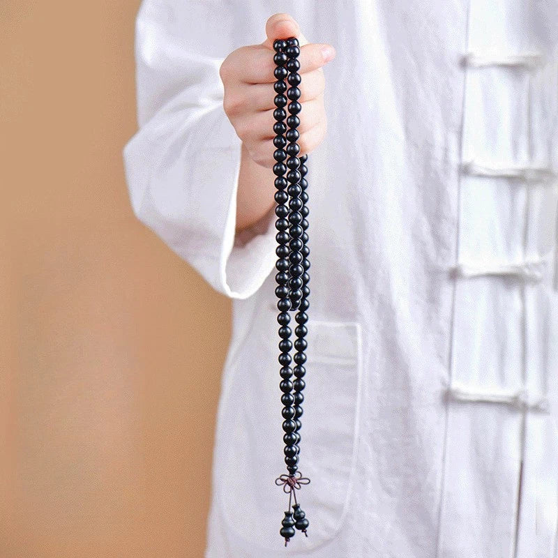 6mm Chinese Retro Ebony Prayer Beads Bracelet Handmade Hand String Decoration 07FC0E-D4 - KOEEK