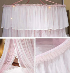 Bed Canopy Princess for Girls,Bed Canopy Curtain Double Layer Sheer Mesh 07FC0E-D4 - KOEEK