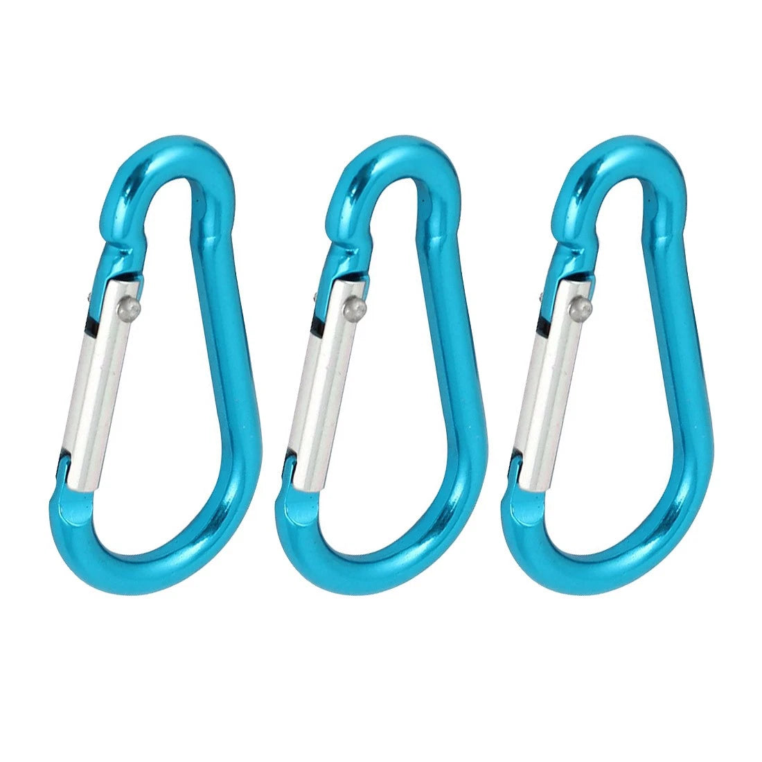 Hiking Aluminum Bottle Key Holder Carabiner Hooks Teal 4cm Long 5PCS 07FC0E-D4 - KOEEK
