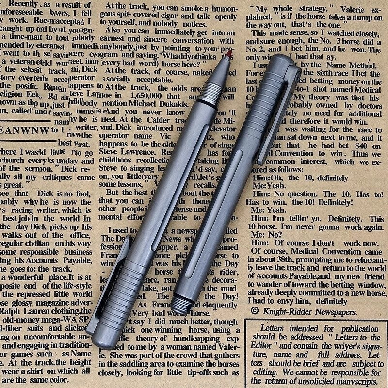 Titanium Mini Ballpoint Pen Signature Writing Pocket Pen Office Outdoor EDC 07FC0E-D4 - KOEEK