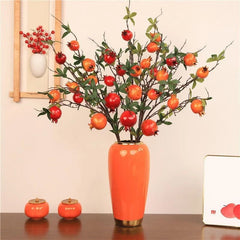 Ceramic Large Vase, Orange 11.8 Inch Tall Floor Vase, Rustic Decorative Vase 07FC0E-D4 - KOEEK