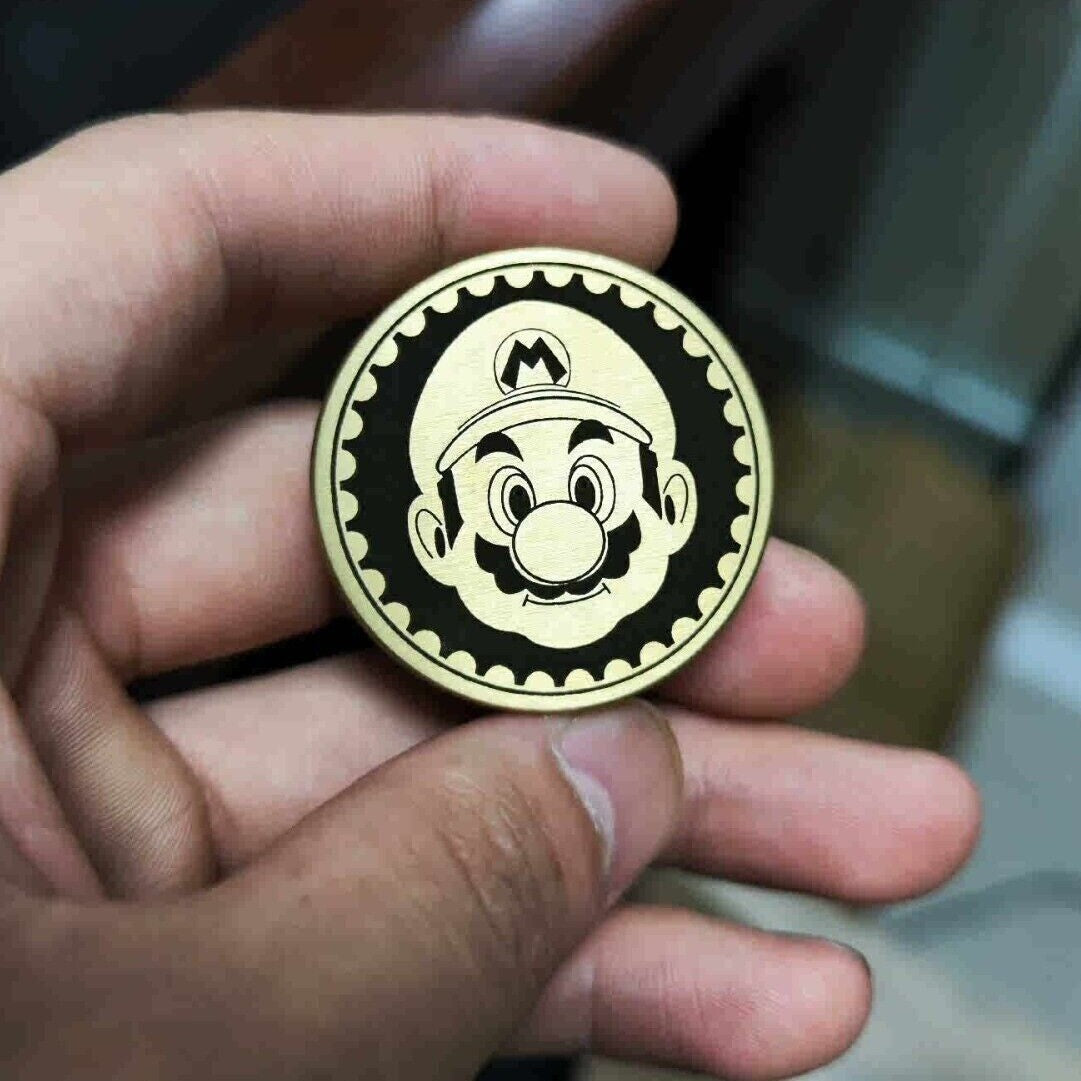 Fidget Slider Mini Steel Cartoon Theme EDC Brass Coin Shape Push Slider Toy Gift 07FC0E-D4 - KOEEK