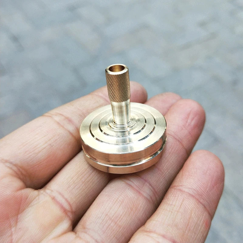 Hand Twist Brass Spinning Top Desktop Fidget Toy Spinner Gyroscope Gyro EDC Gift 07FC0E-D4 - KOEEK