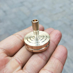 Hand Twist Brass Spinning Top Desktop Fidget Toy Spinner Gyroscope Gyro EDC Gift 07FC0E-D4 - KOEEK