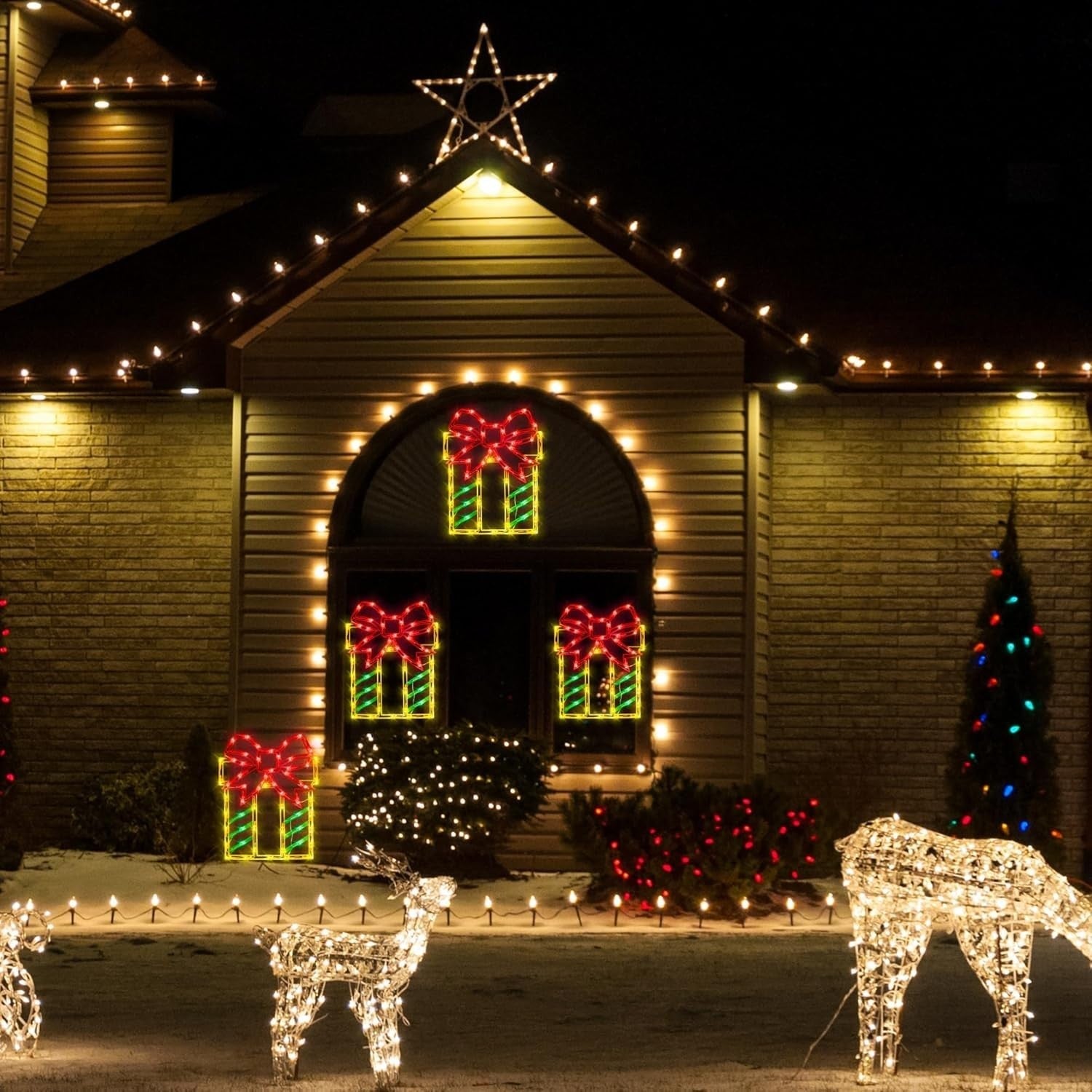 16" Christmas Window Silhouette Lights Decorations 4 Pack Christmas Lighted 07FC0E-D4 - KOEEK