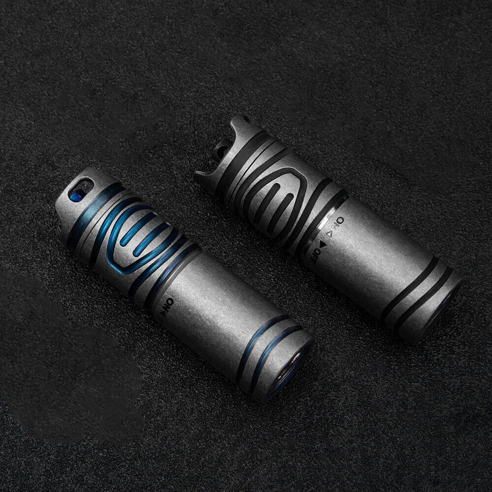 Titanium Mini Rechargeable LED Flashlight Waterproof Keychain Pendant EDC Light 07FC0E-D4 - KOEEK