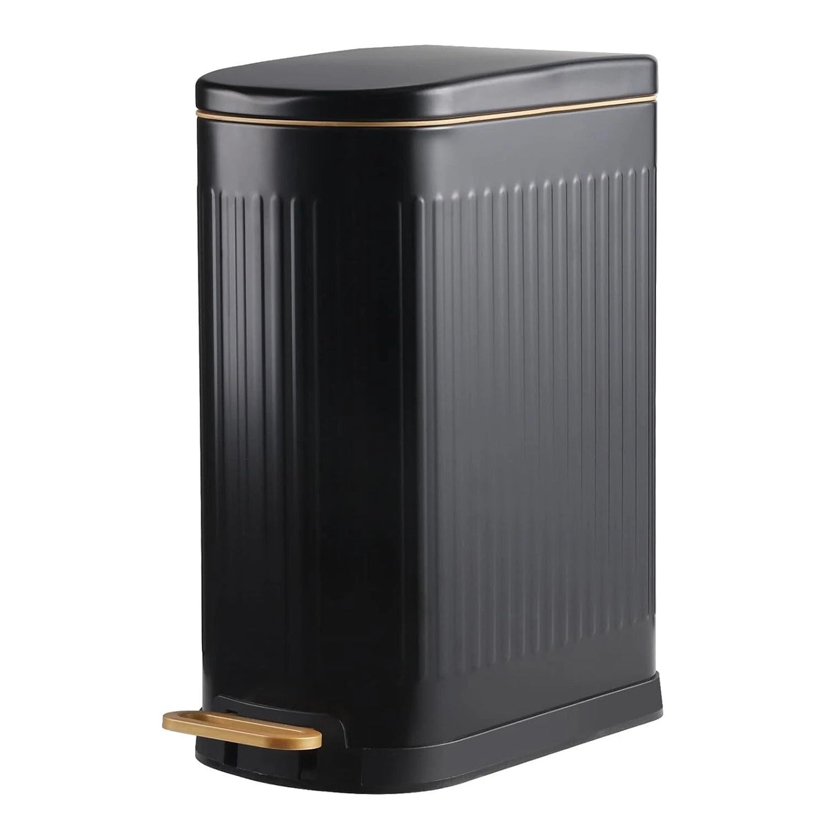Ultra-thin bathroom trash can with lid, stainless steel trash can 07FC0E-D4 - KOEEK