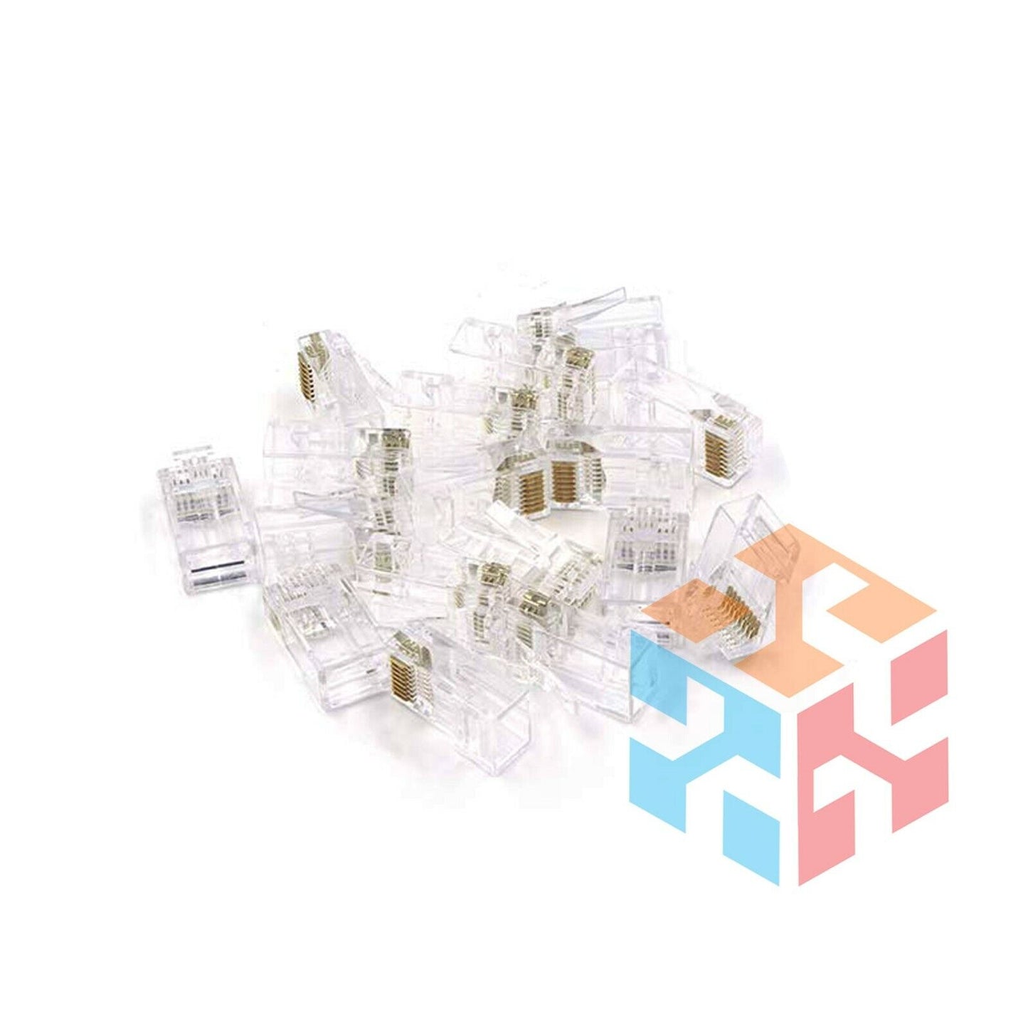 100 pcs RJ45 Modular Plug CAT5 CAT5E 8P8C Network Cable LAN Connector End Plug