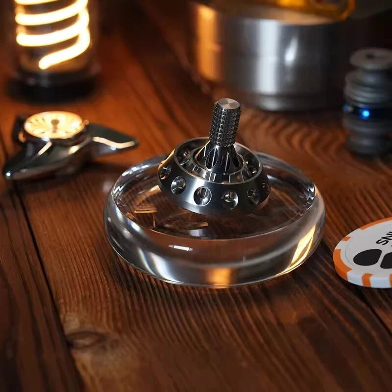 Stainless Steel Hand Twisting Spinning Top Gyro Gyroscope Collection Spinner Toy 07FC0E-D4 - KOEEK