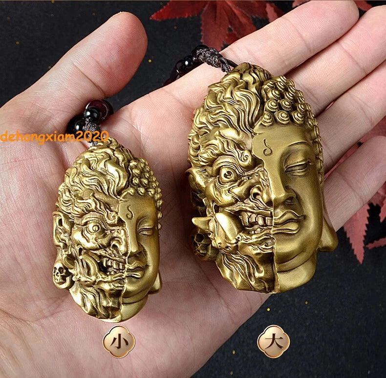 Copper Buddha 'Demon or Saint moment apart‌‌ 'Buddha Head Rope Gift Pendant 07FC0E-D4 - KOEEK