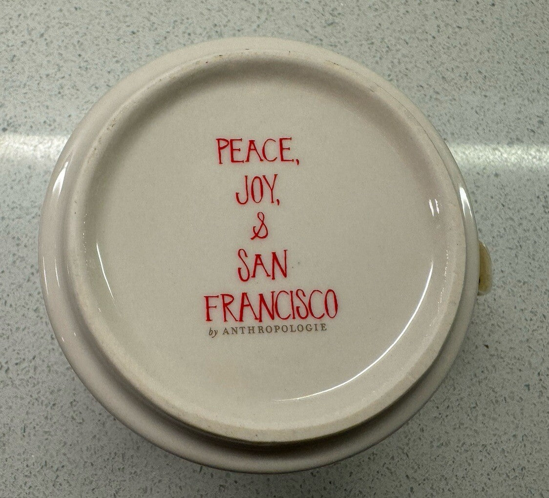 Anthropologie Holiday Mug Christmas Time In The City Peace, Joy & San Francisco ANTHROPOLOGIE - KOEEK