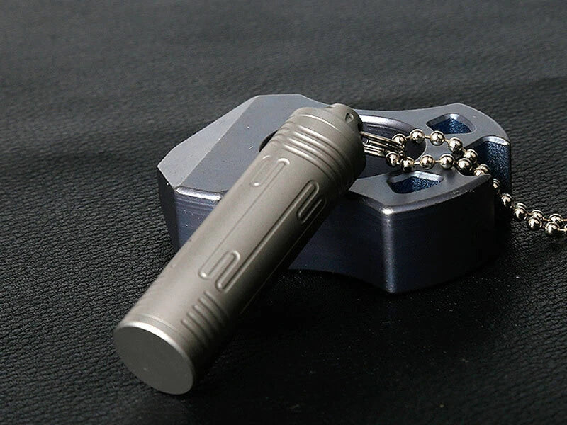 Hot Outdoor EDC TC4 Titanium Keychain Waterproof Box Sealed Medicine Bottle 07FC0E-D4 - KOEEK