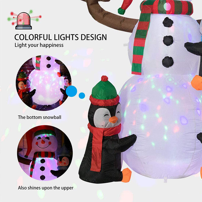 6ft / 8ft Christmas Inflatable Snowman LED Lighted Blow-up Yard Lawn Decoration 07FC0E-D4 - KOEEK