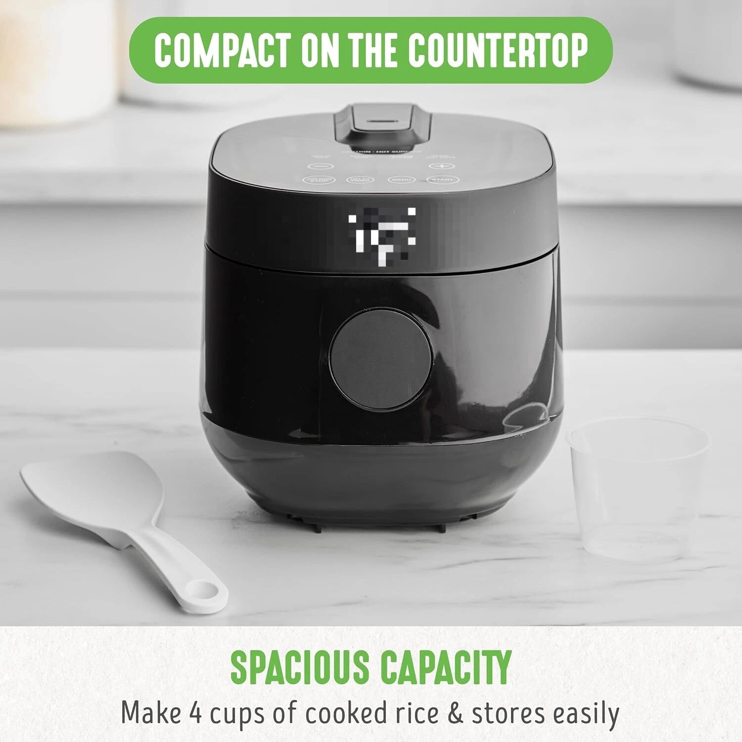 4-Cup Digital Rice Cooker, Removable Ceramic Pot without PFAS and PFOA 07FC0E-D4 - KOEEK