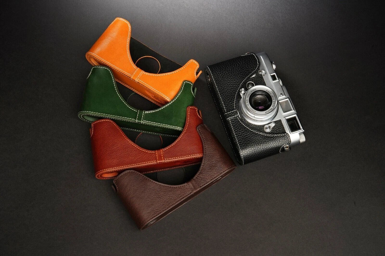 Real  Leather Half Camera Case Bag Cover for Leica MP M6 M4 M3 M2 M1 MDa 07FC0E-D4 - KOEEK