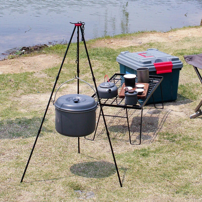 Outdoor Camping Pot Campfire Tripod Camping Stove Cooker Hanging Pot Rack 07FC0E-D4 - KOEEK