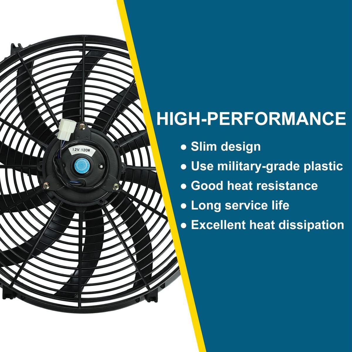 new 16" inch Universal Slim Fan Push Pull Electric Radiator 16 Inch, Black 07FC0E-D4 - KOEEK