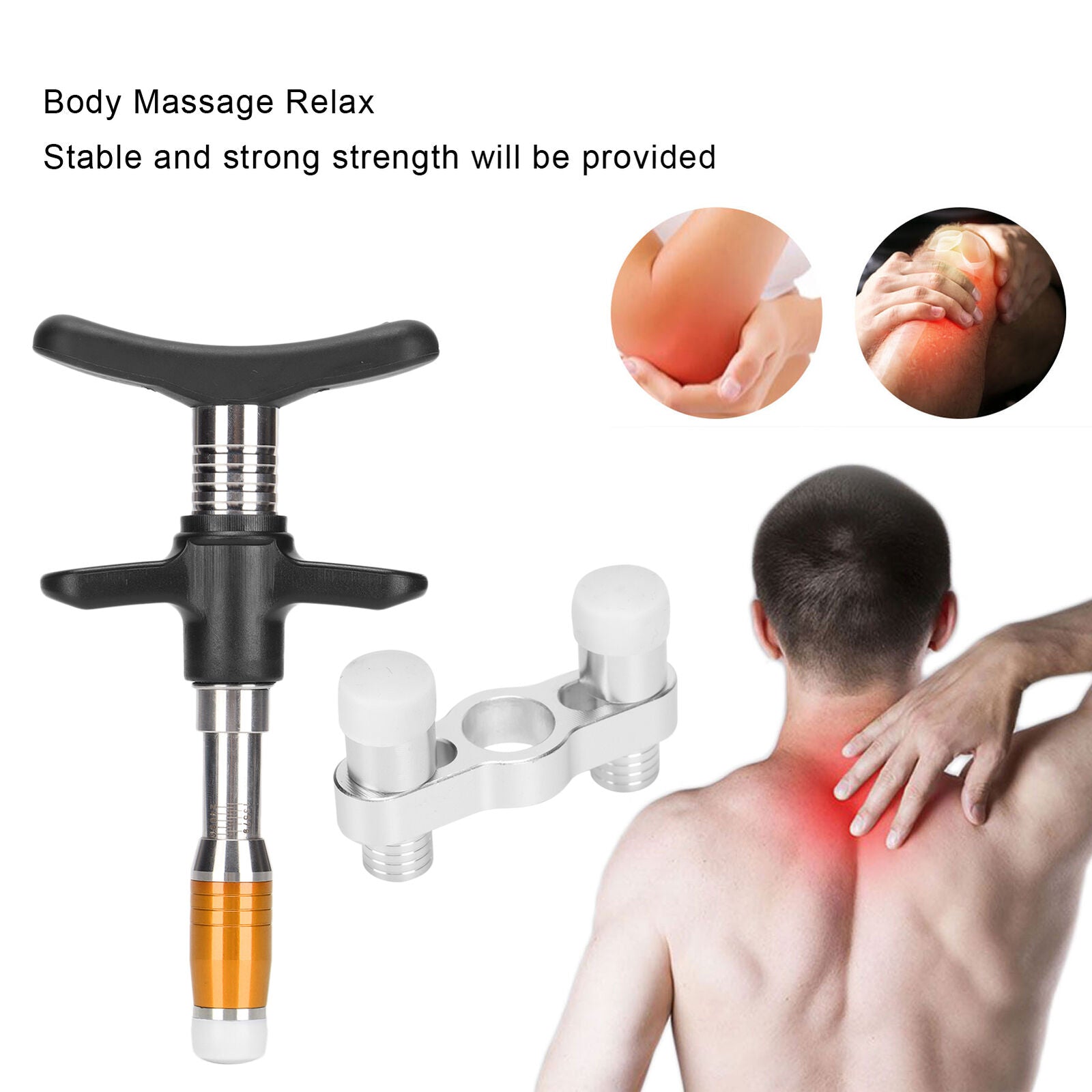 new Spinal Massager Single Head 10 Levels Spine Correction Spine Massage(Gold ) HGF koeek - KOEEK