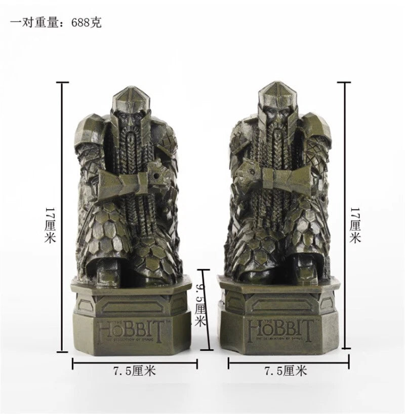2pcs The Lord Of The Rings The Hobbit The Lonely Mountain Dwarf Statue Bookends 07FC0E-D4 - KOEEK