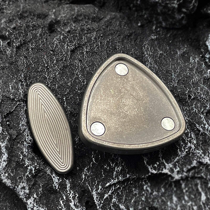 Titanium Alloy Click Clicker Revolve Slider Push Card Hand Fidget pocket EDC Toy 07FC0E-D4 - KOEEK