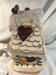 Blue Sky Clayworks Christmas Gingerbread House MOM'S COOKIE COTTAGE Tea Light BLUE SKY - KOEEK