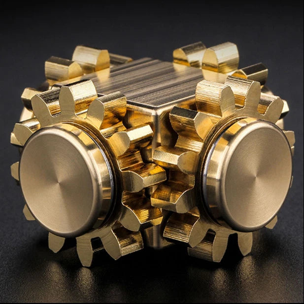 Brass Gear Linkage Hand Spinner Top Finger Toy EDC Bearing Gyro Gift 07FC0E-D4 - KOEEK