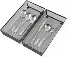 3-Piece Mesh Drawer Organizer, Cutlery Tabletop Storage Tray (12 x 6 x 2 inches) 07FC0E-D4 - KOEEK