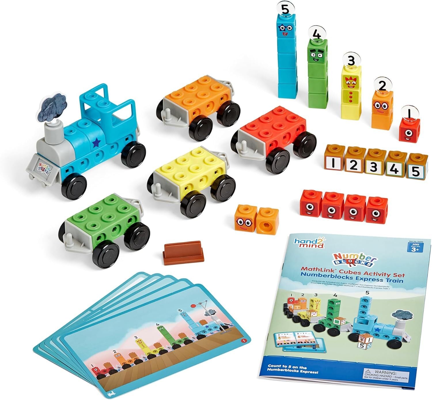 new hand2mind Numberblocks Express Train MathLink Cubes Activity Set, Preschool... HAND2MIND - KOEEK