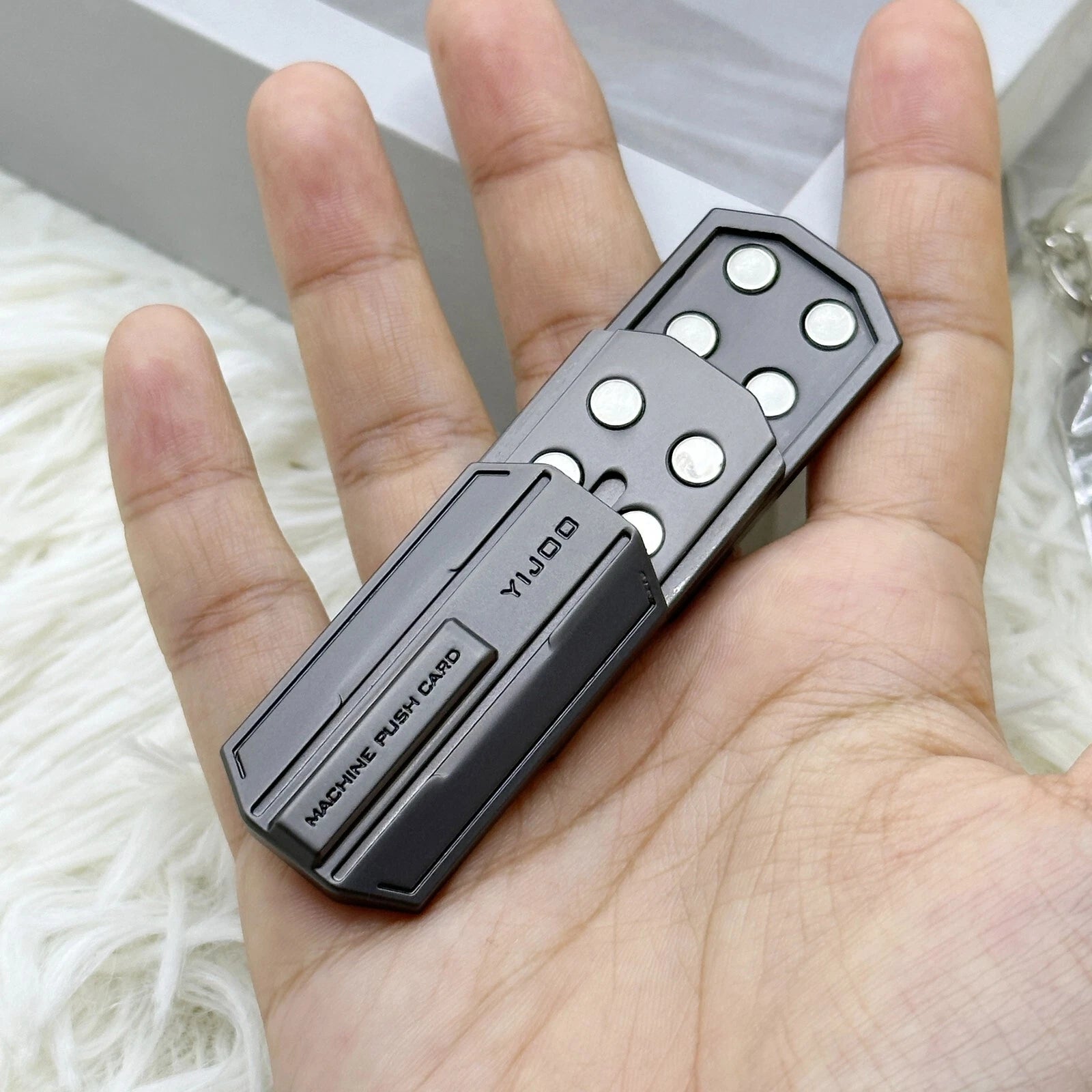 Push Card Pulse Coin Luminous EDC Magnetic Decompression Artifact Metal Toy Gift 07FC0E-D4 - KOEEK