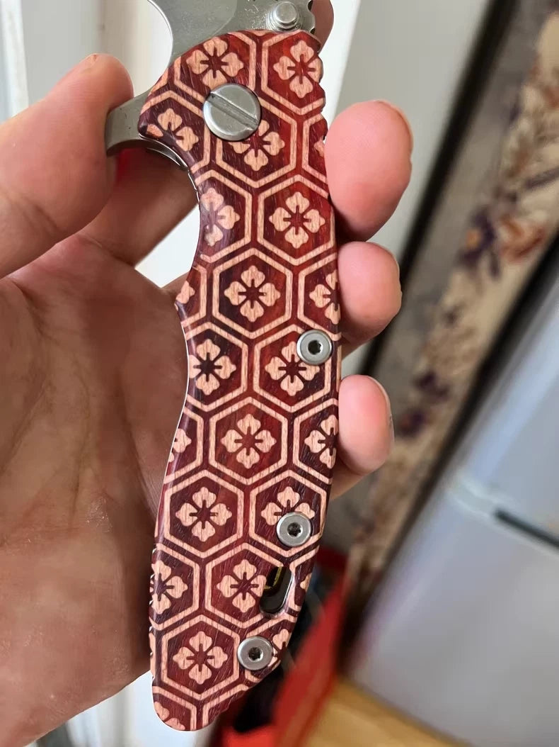 1 PC Custom Made Wooden  Knife Handle Scale for Rick Hinderer XM18 3.5” 07FC0E-D4 - KOEEK