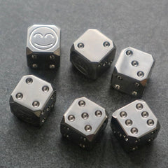 Solid TC4 Titanium Alloy Creative Dice Toy KTV Entertainment Supplies -Smile 07FC0E-D4 - KOEEK